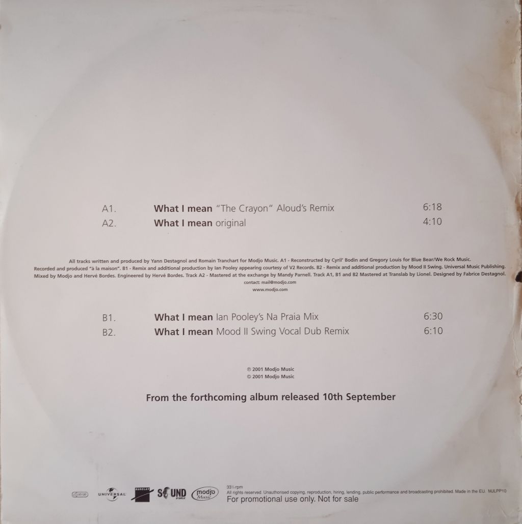 Modjo – What I Mean (Vinyl,2001) - Image 2