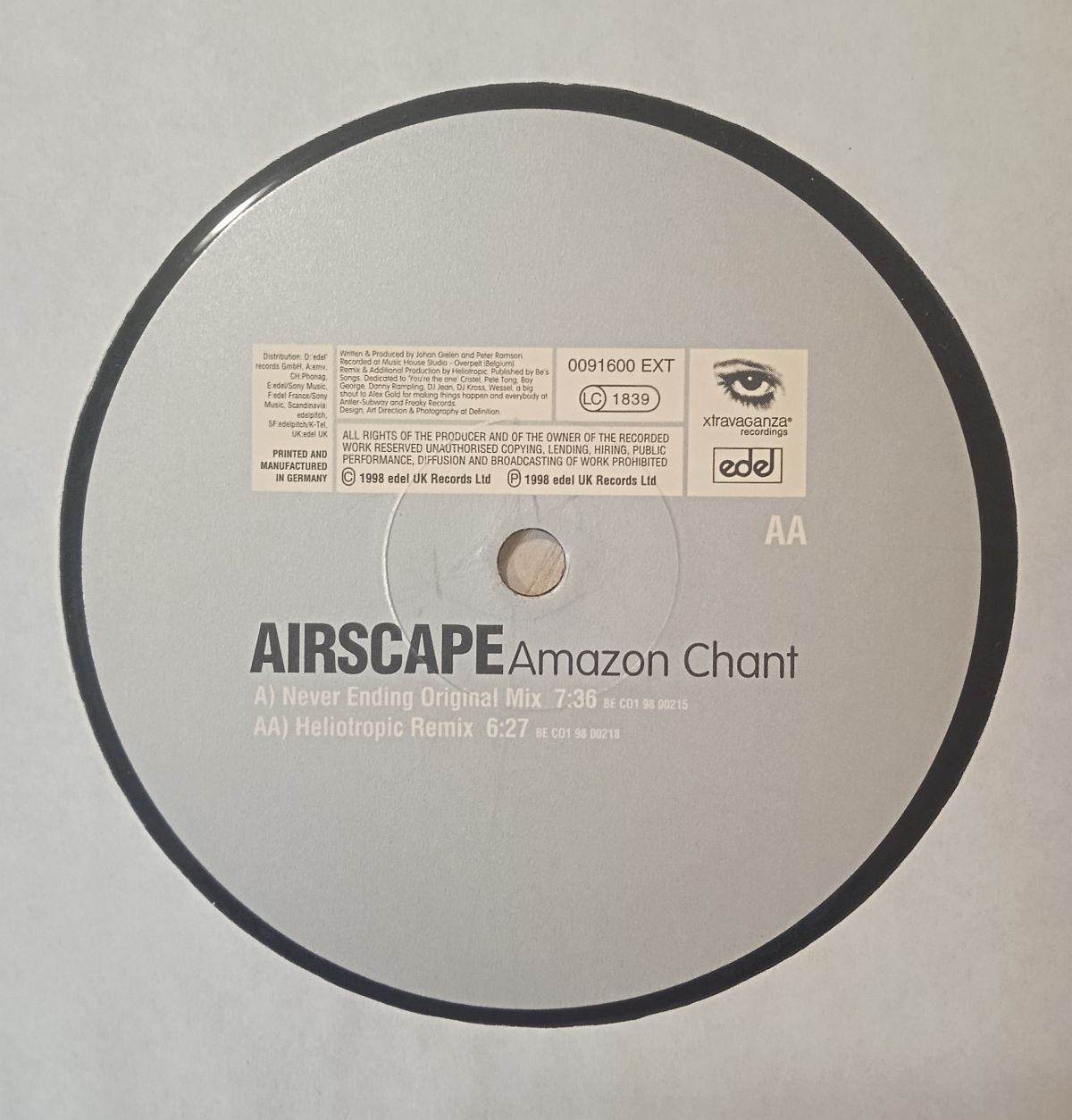 Airscape – Amazon Chant (Vinyl,1998) - Image 3