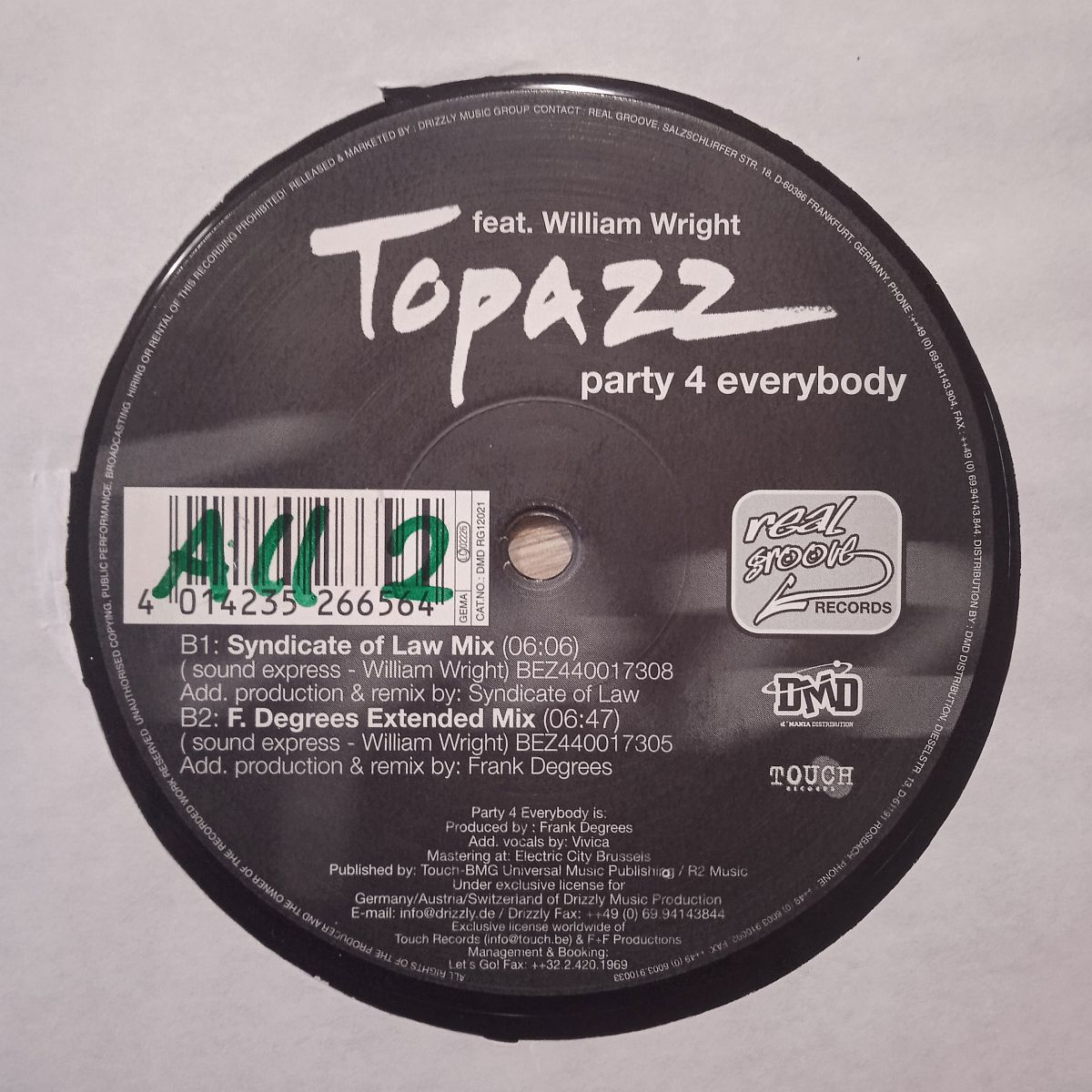 Topazz – Party 4 Everybody (Vinyl,2000) - Image 4