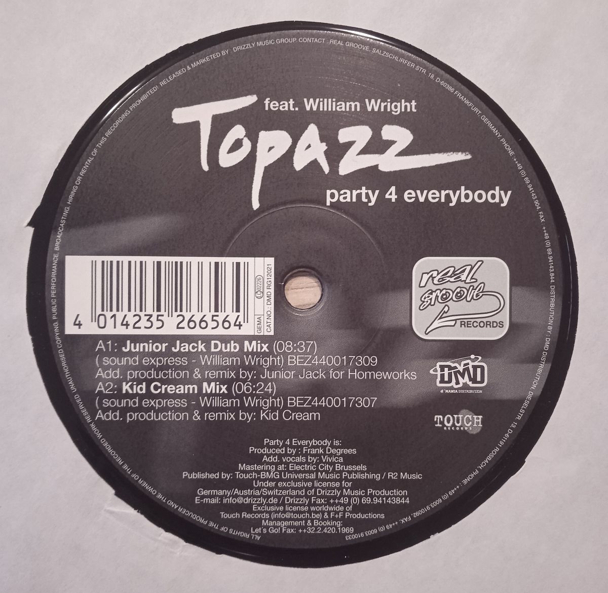 Topazz – Party 4 Everybody (Vinyl,2000) - Image 3