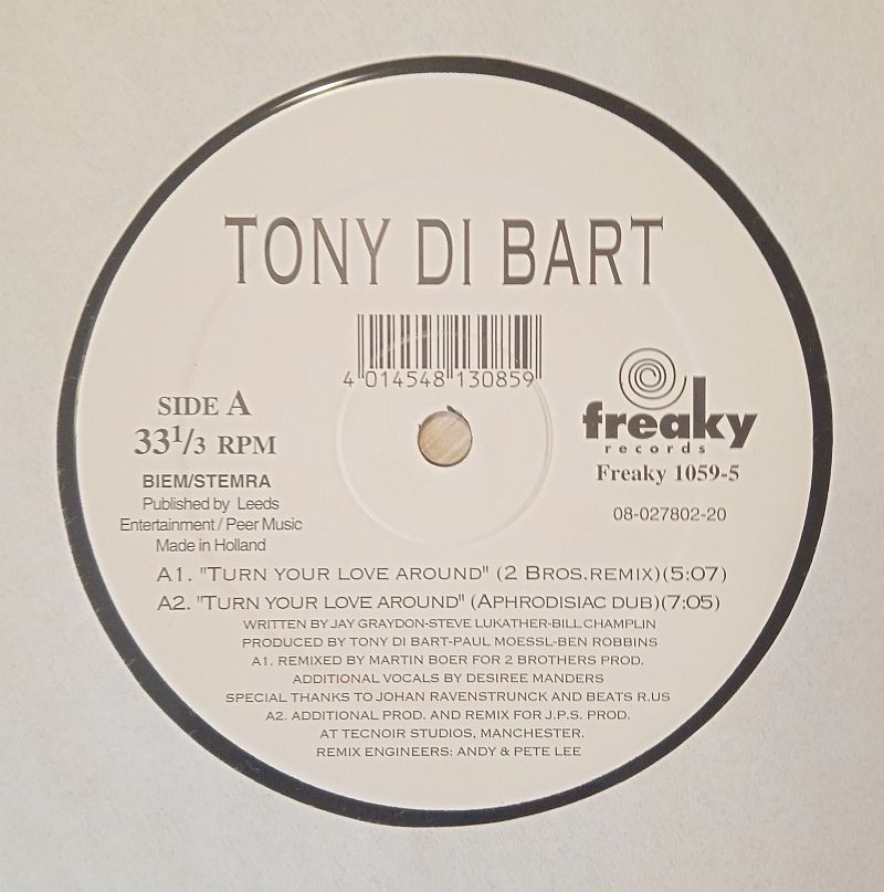 Tony Di Bart – Turn Your Love Around (2 Brothers On The 4th Floor Mix!) (Vinyl,1996) - Image 2