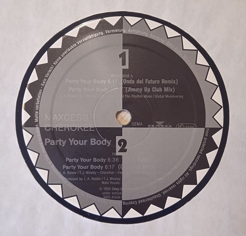 Maxcess Feat. Cherokee – Party Your Body (Vinyl,1994) - Image 4