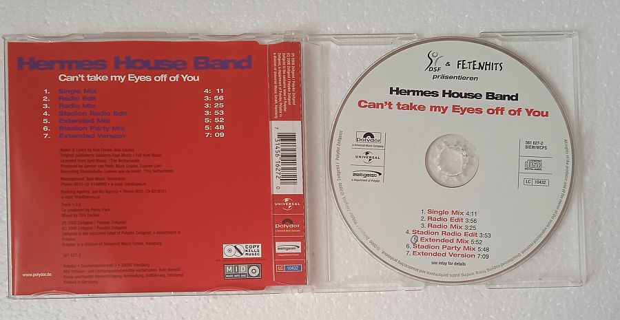 Hermes House Band – Can't Take My Eyes Off You (Maxi CD,2000) - Image 2